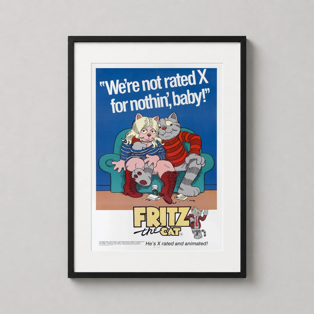 Fritz the Cat — this vintage 1972 Fritz the Cat poster features the iconic feline and
