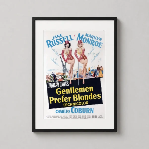 Gentlemen Prefer Blondes 1953 Monroe and Russell Movie Poster