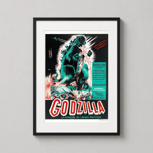 Godzilla 1954 French Theatrical Art Vintage Movie Poster