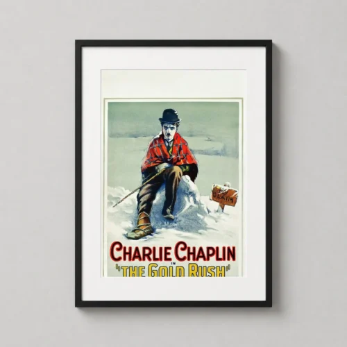 Charlie Chaplin The Gold Rush Vintage Tramp Movie Poster