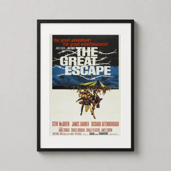 The Great Escape Movie Steve McQueen Vintage Movie Poster