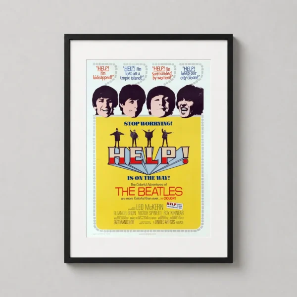 Help! The Beatles 1965 Vintage Retro Music Movie Poster