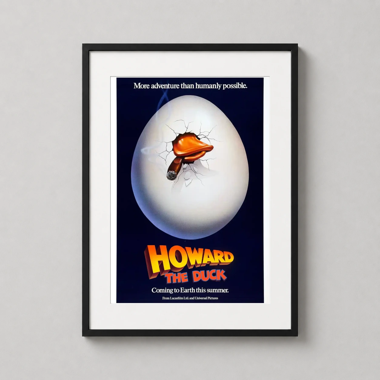 Howard the Duck Iconic Cracking — cigar-chomping duck bill bursts through a cracked egg in this 1986