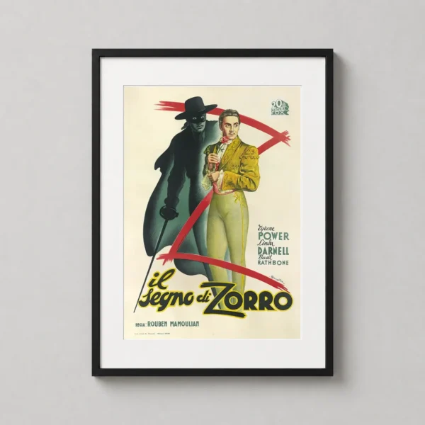 The Mark of Zorro 1940 Italian Movie Vintage Movie Poster