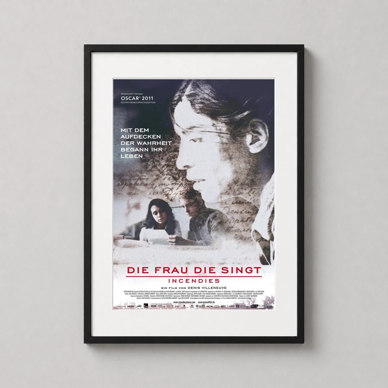 Incendies Die Frau Die Singt — this German release poster for Denis Villeneuve’s Incendies features a