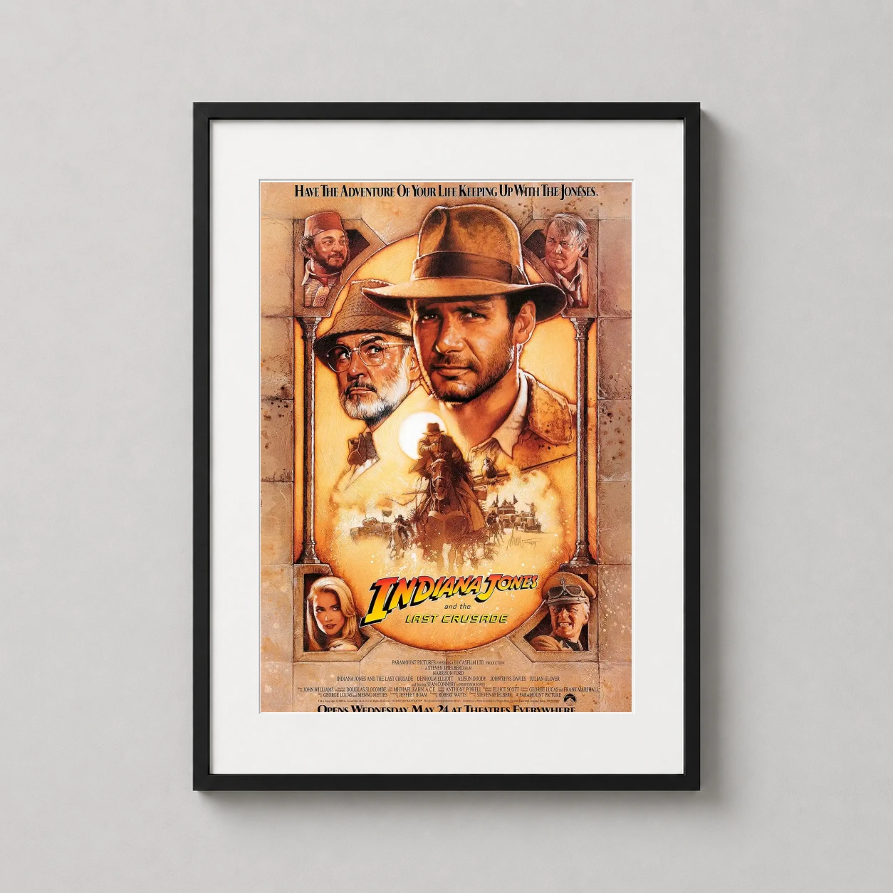 Harrison Ford — illustrated composition featuring Harrison Ford and Sean Connery set