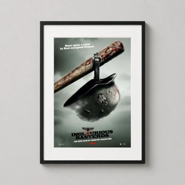 Inglourious Basterds Bloody Bat and Helmet Movie Poster