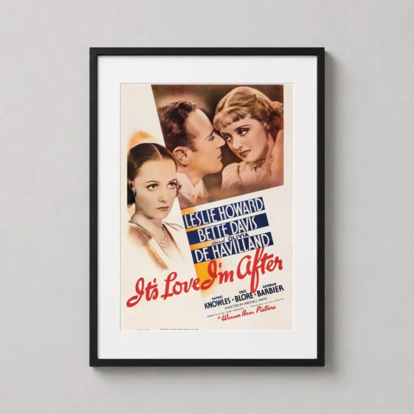 It's Love I'm After Bette Davis and Leslie Howard Poster Movie Poster