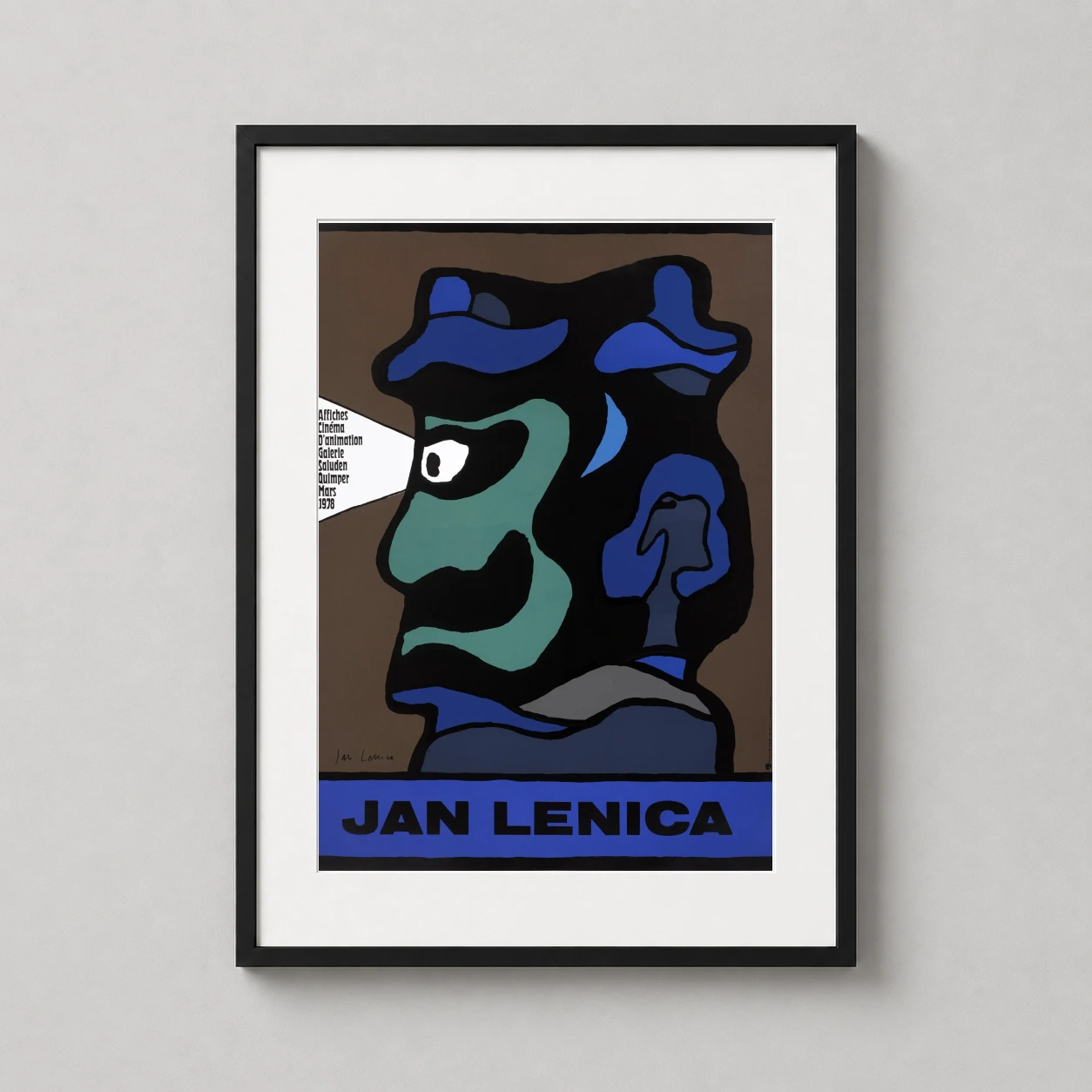 Jan Lenica — vibrant 1978 Jan Lenica exhibition poster featuring an abstract green