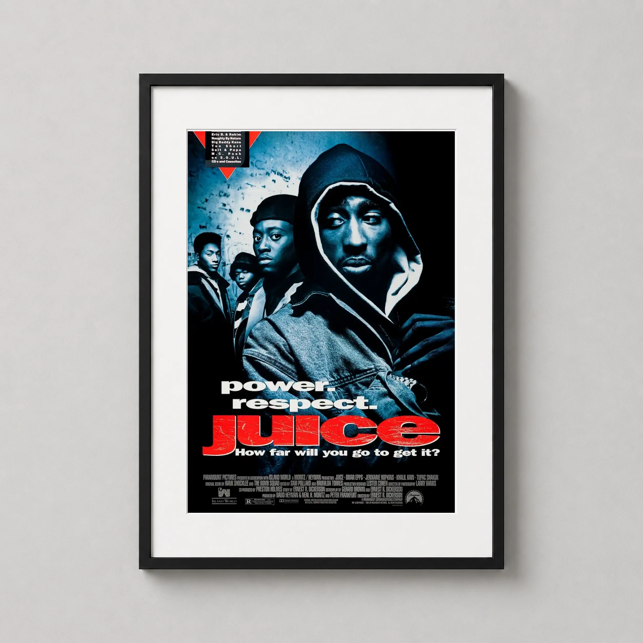 Juice — gritty high-contrast blue and black film poster for the 1992 thriller