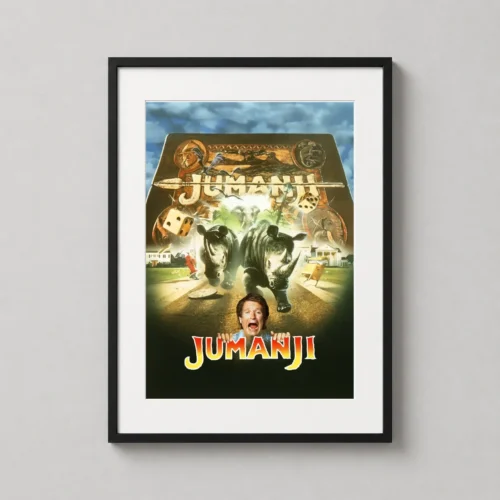 Jumanji 1995 Robin Williams Rhino Stampede Movie Poster