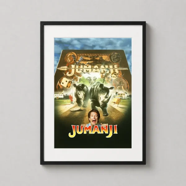 Jumanji 1995 Robin Williams Rhino Stampede Movie Poster