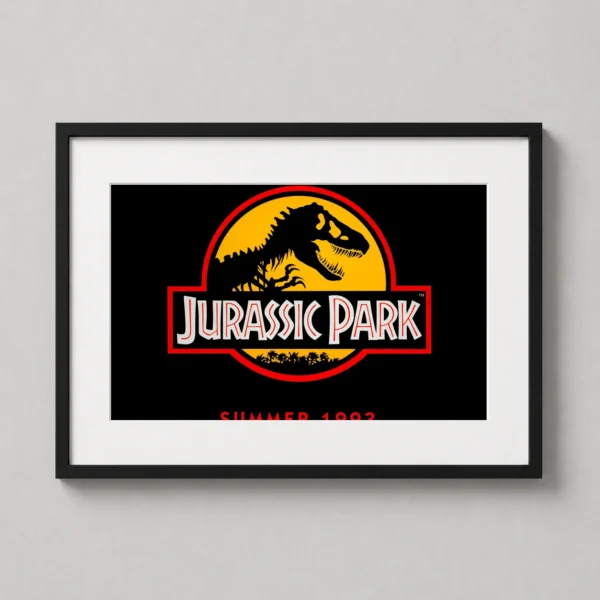 Jurassic Park Classic T-Rex Logo 1993 Film Art Movie Poster