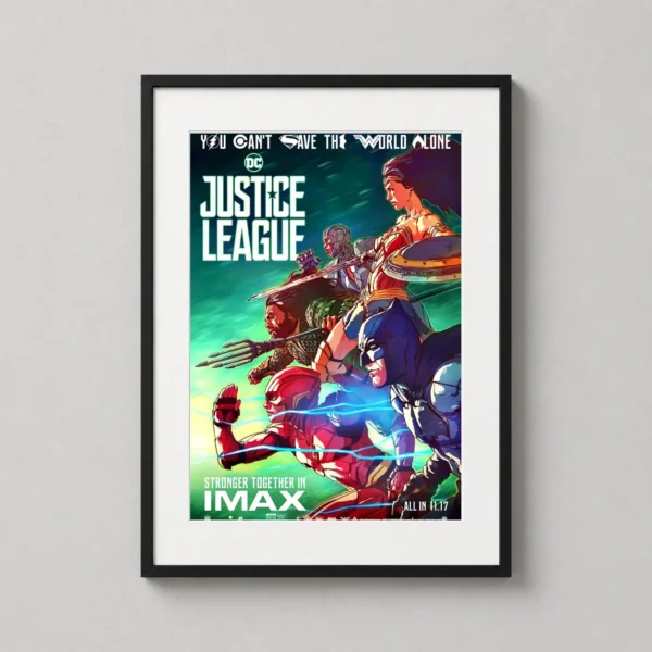 Justice League Heroes Comic Style DC Character Art Movie Poster