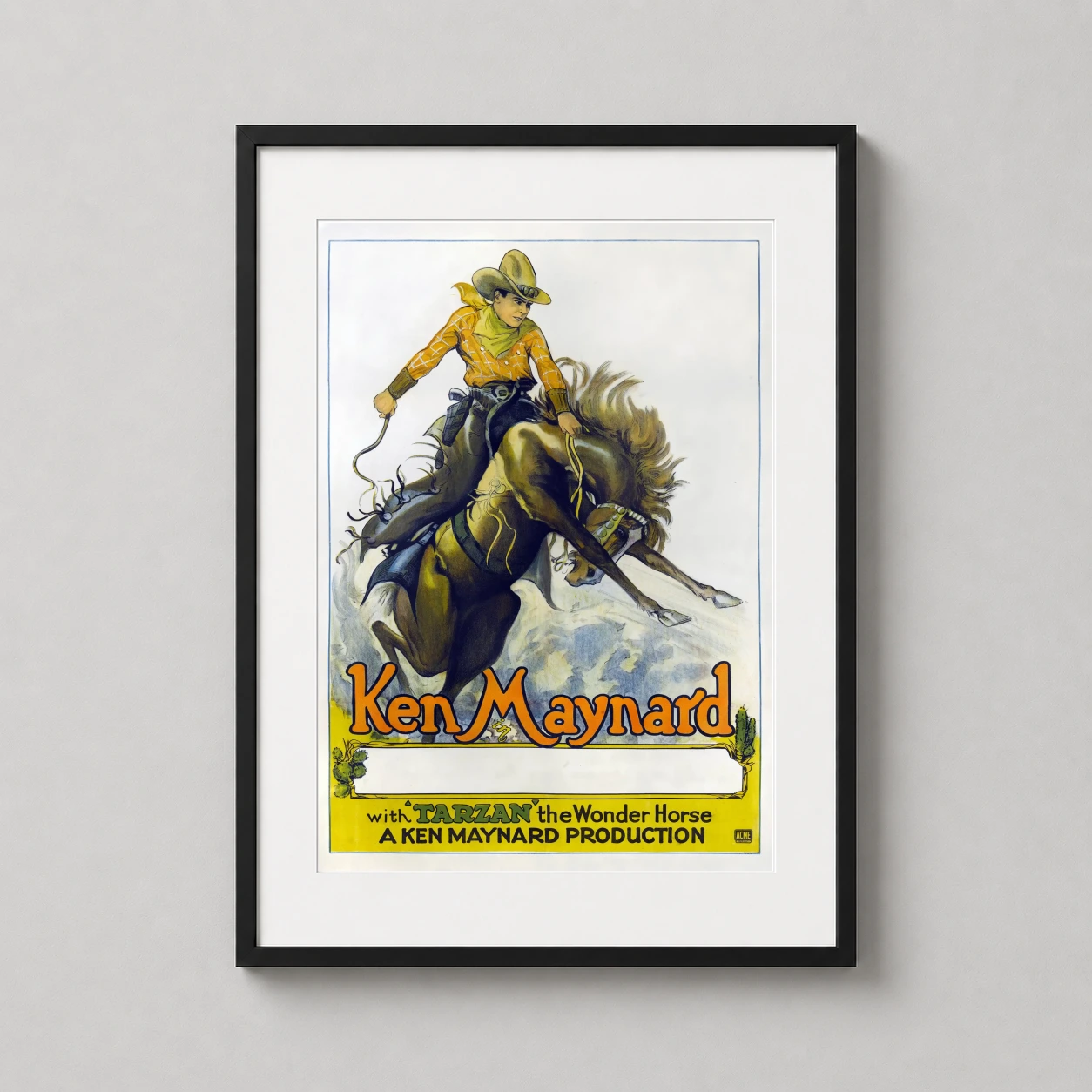 Ken Maynard Tarzan Wonder — classic 1920s promotional poster featuring Ken Maynard riding his