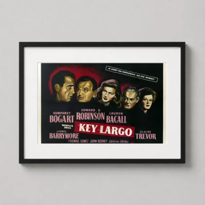 Key Largo Vintage – Bogart & Bacall Noir decorative movie poster for curated interiors by MerchFuse