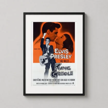 King Creole 1958 Elvis — high-contrast vintage movie poster for King Creole featuring Elvis