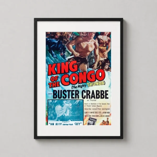 King of the Congo, Buster Crabbe 1952 Jungle Adventure Movie Poster