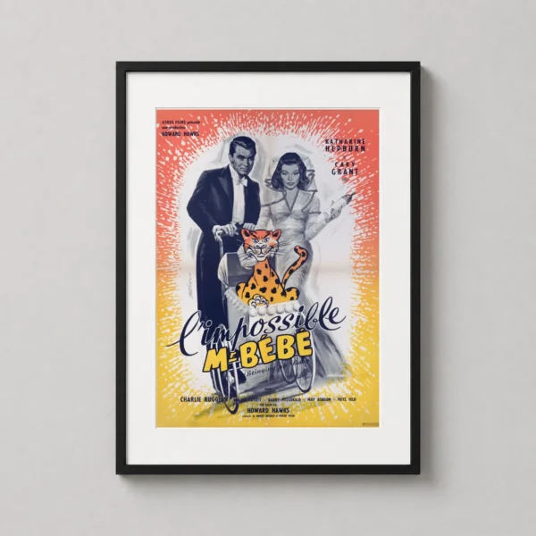 Bringing Up Baby French Vintage L'Impossible Mr. Bébé Movie Poster