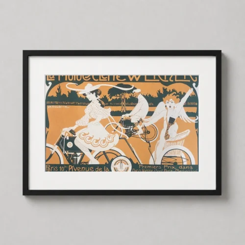 La Motocyclette Werner, Vintage 1905 Art Nouveau Movie Poster
