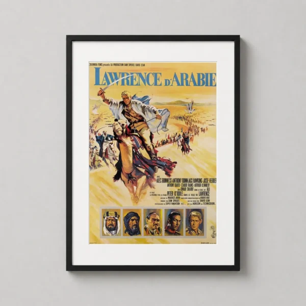 Lawrence of Arabia French Release Camel Charge Vintage Movie Poster