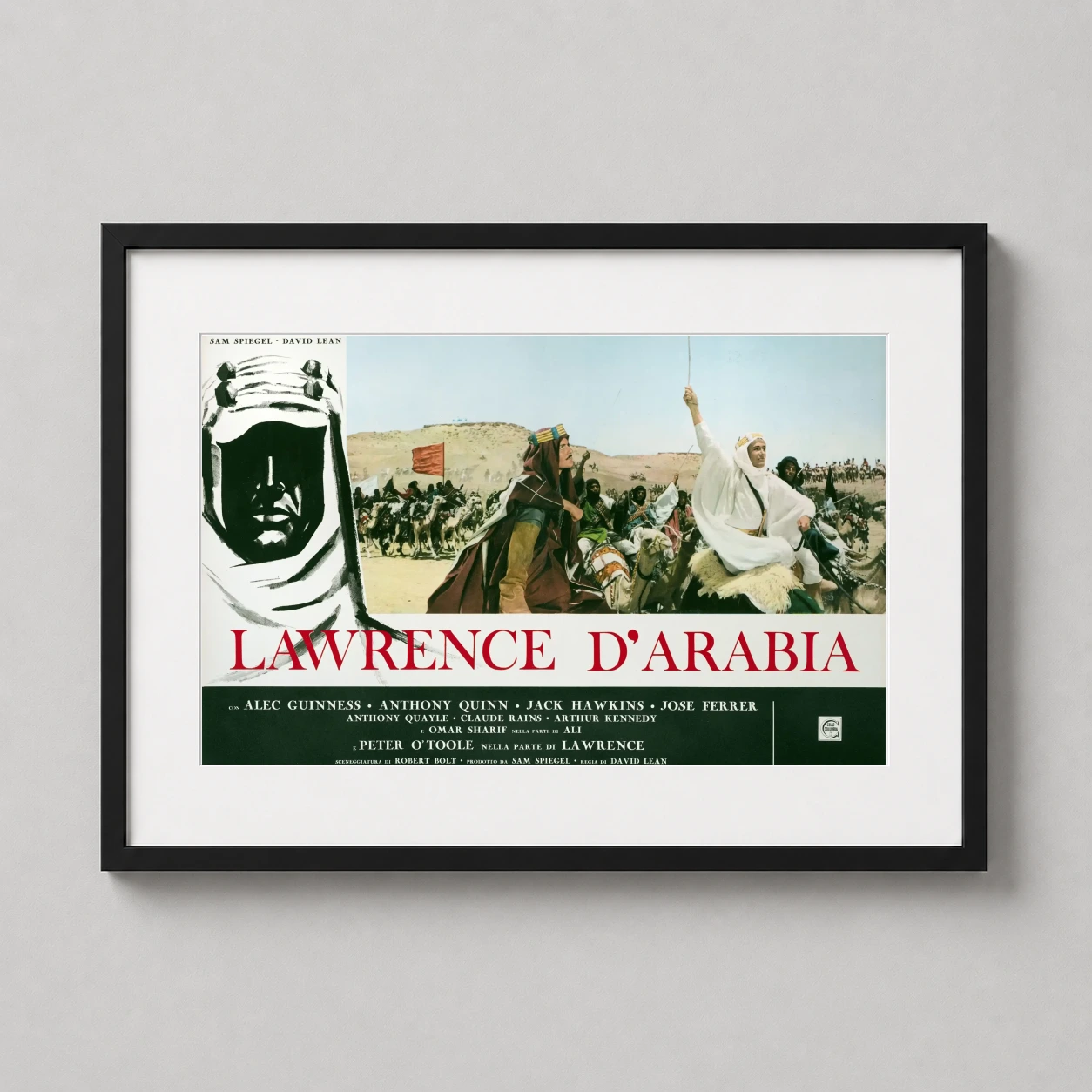 Lawrence Arabia Vintage Italian — this vintage Italian movie poster features Peter O'Toole as T.E.