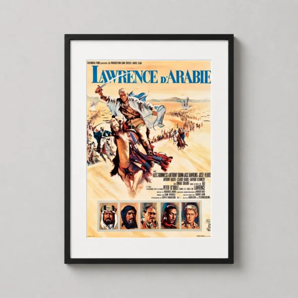 Lawrence of Arabia Vintage French Epic Desert Movie Poster