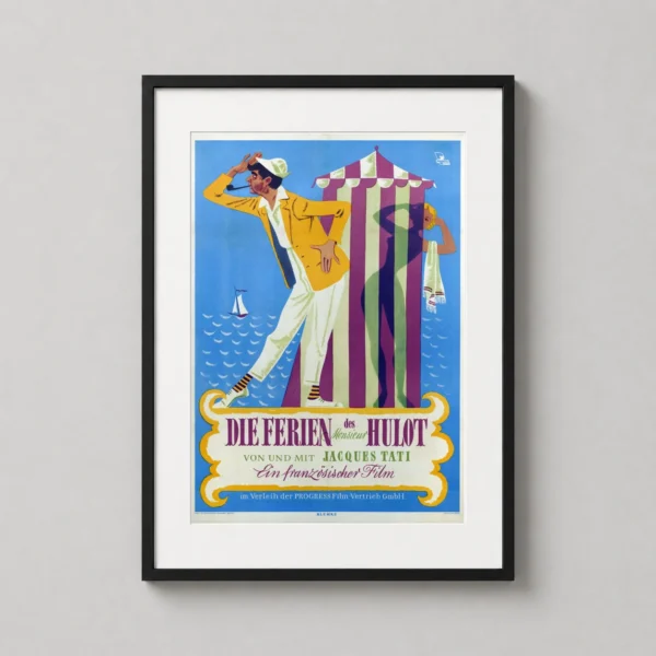 Les Vacances de Monsieur Hulot, 1953 Vintage Movie Poster