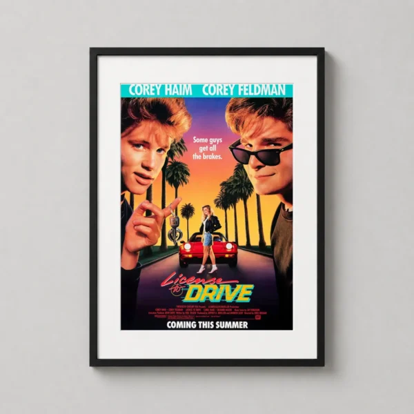 License to Drive Corey Haim and Corey Feldman 1980s Movie Poster