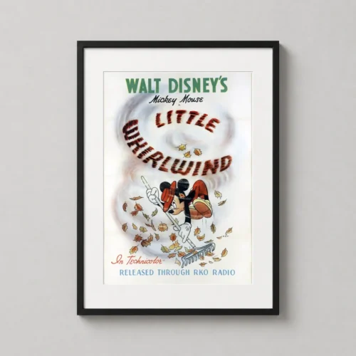 Little Whirlwind Mickey Mouse 1941 Vintage Cartoon Movie Poster