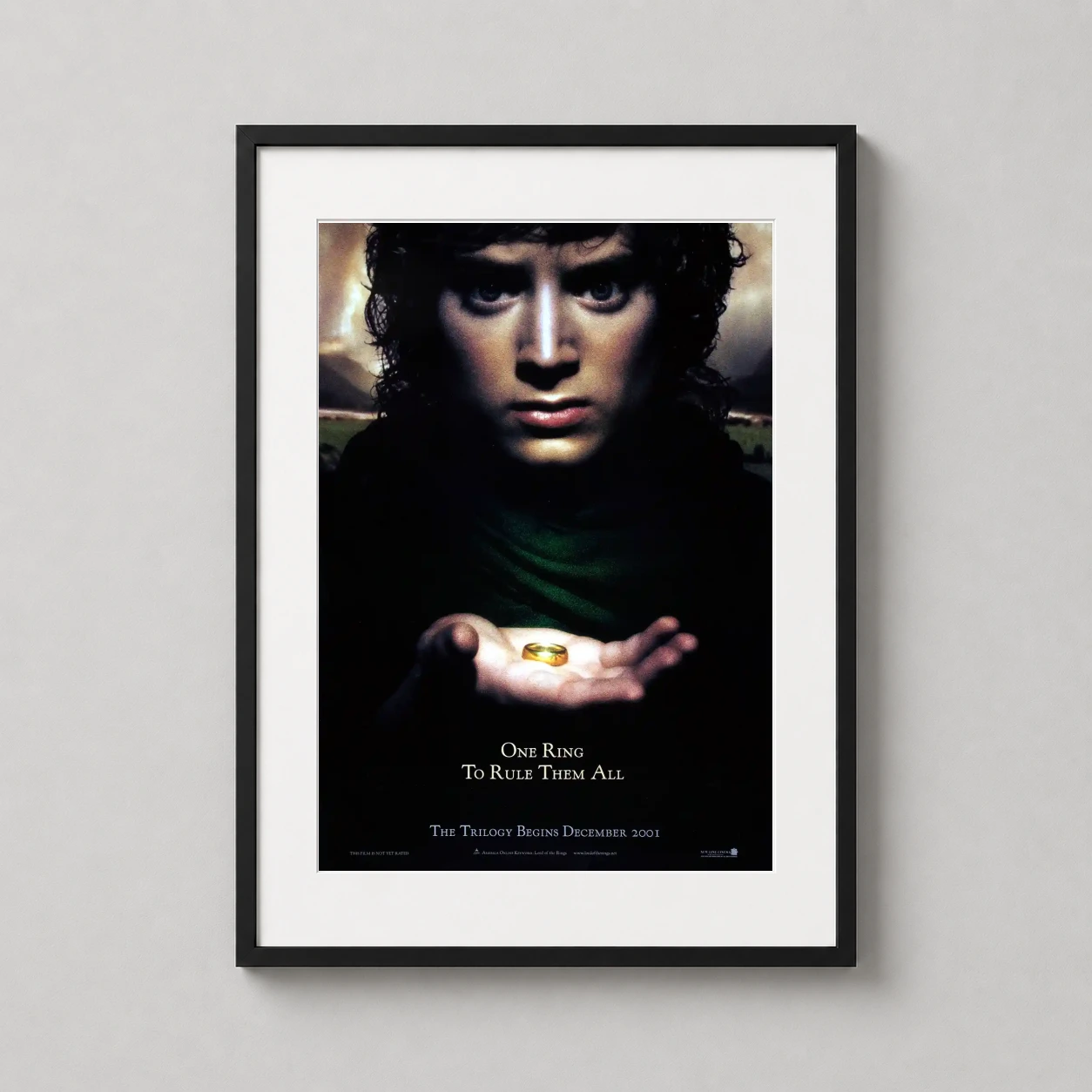 Fellowship of the Ring Frodo — dramatic portrait of Frodo Baggins holding the One Ring in his open