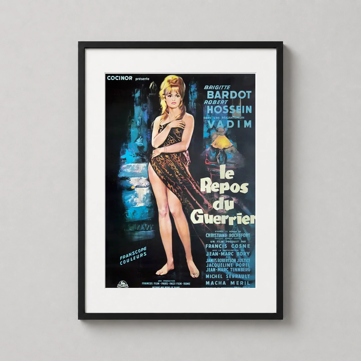 Brigitte Bardot — french movie poster for Love on a Pillow featuring Brigitte Bardot in a