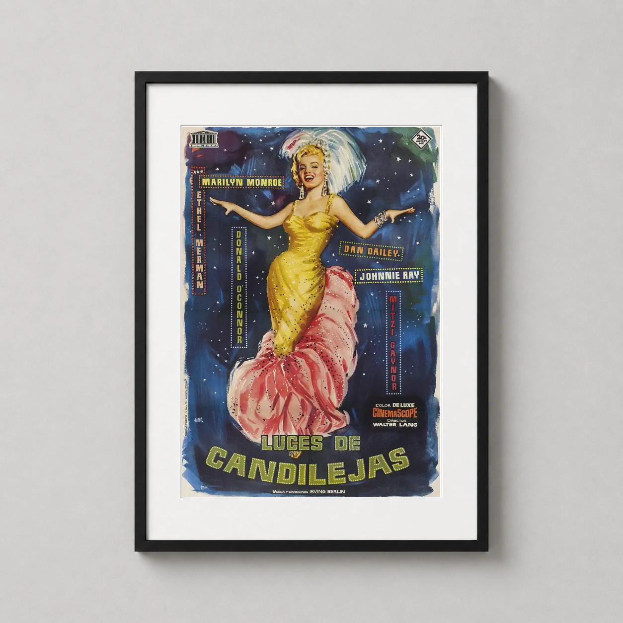 Marilyn Monroe Show Business — vintage Spanish movie poster for Luces de Candilejas featuring Marilyn