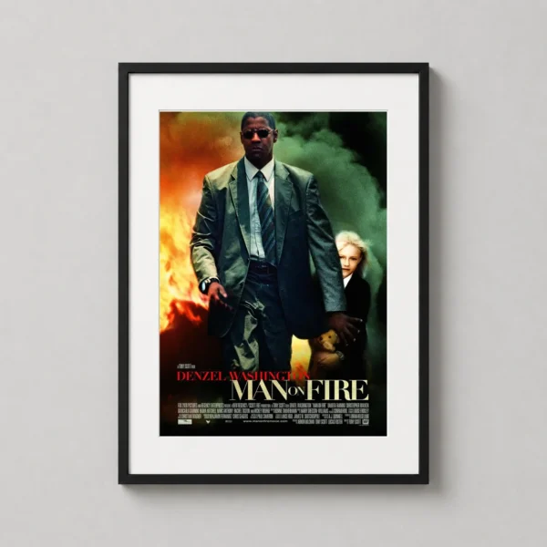Man on Fire Denzel Washington Action Film Poster