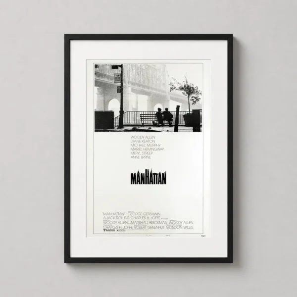 Manhattan 1979 Movie Poster Bridge Scene Black and White Print