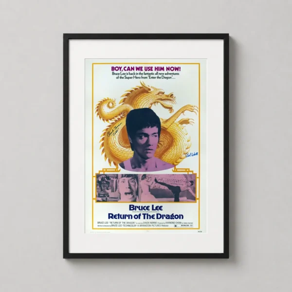 Return of the Dragon Bruce Lee Golden Dragon Vintage Movie Poster