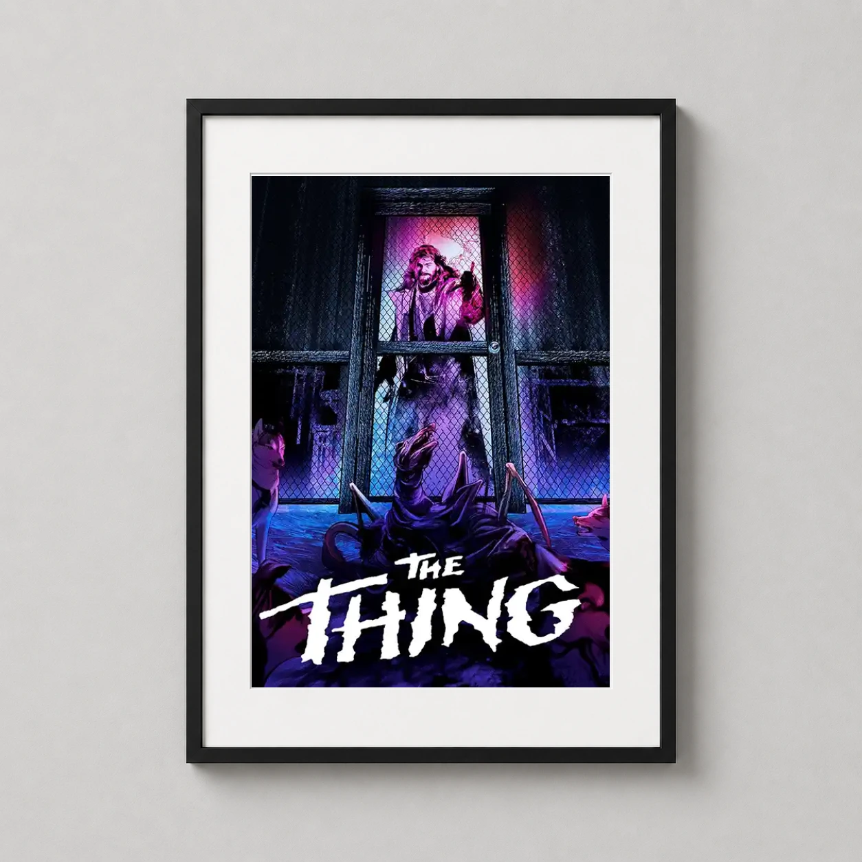 Thing Movie Macready Alien — detailed horror art print of John Carpenter's The Thing featuring