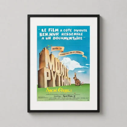 Monty Python and the Holy — vibrant French theatrical poster for Monty Python and the Holy Grail