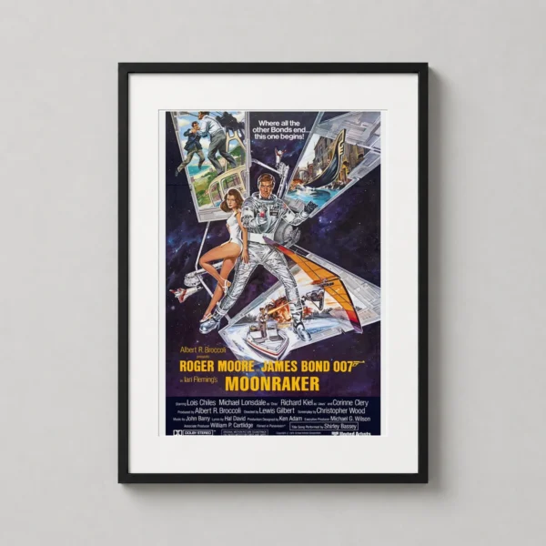 Moonraker 1979 James Bond Movie Retro Illustration Movie Poster