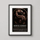 Mortal Kombat 1995 Movie Dragon Logo Retro Action Movie Poster