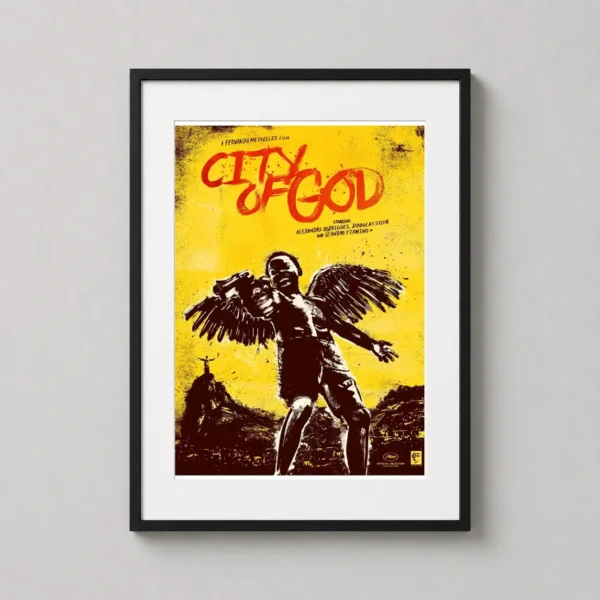 City of God Yellow Grunge Film Poster