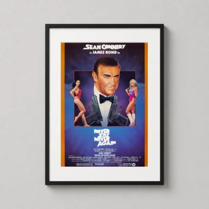 MerchFuse Never Say Never Again – Sean Connery Bond movie poster with spy cinema character