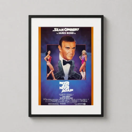 Never Say Never Again James Bond Sean Connery Vintage Movie Poster