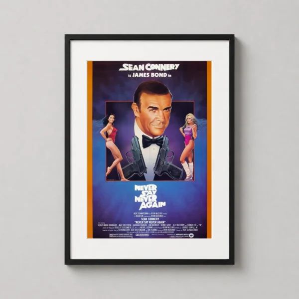 Never Say Never Again James Bond Sean Connery Vintage Movie Poster