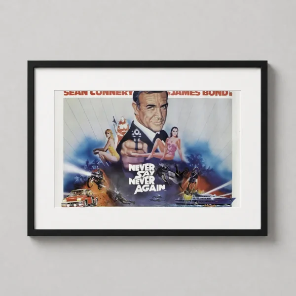 Sean Connery as James Bond Never Say Never Again Vintage Movie Poster