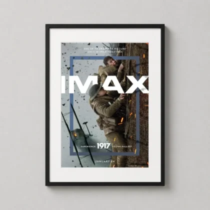 1917 | Movie Poster | World War I Vertical Action Scene Print framed wall art mockup