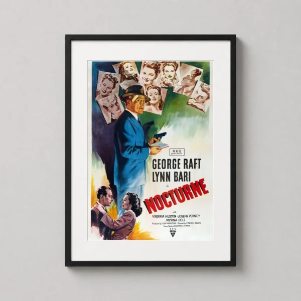 Nocturne 1946 George Raft Film Noir Vintage Movie Poster