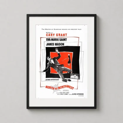 North by Northwest – Classic Hitchcock Spy Thriller movie poster for gallery wall display by MerchFuse