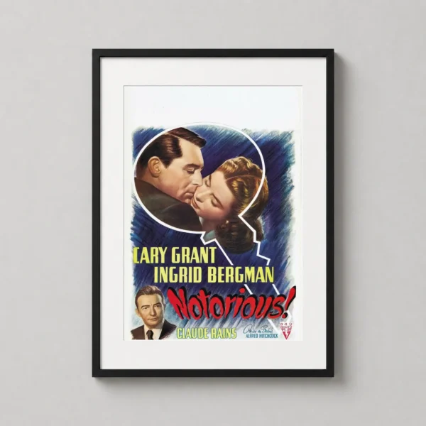Notorious 1946 Alfred Hitchcock Cary Grant Movie Poster