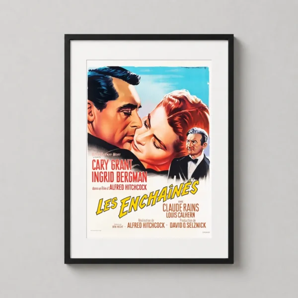Notorious (1946) French Les Enchaînés Hitchcock Poster Movie Poster